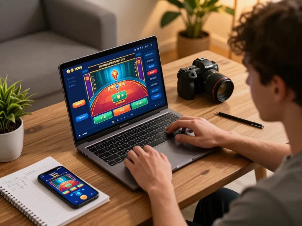Engaging player using Go99 to enjoy live dealer games in a cozy home setup.