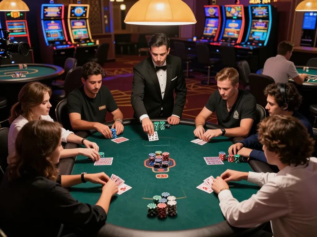 Players engaging in a competitive poker game at DH88 casino, showcasing high-stakes action and strategic gameplay.