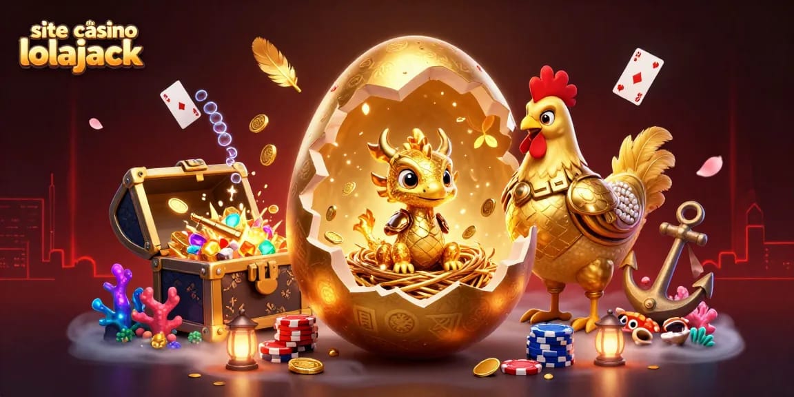 Explorez le site du casino lolajack avec un dragon doré et des jetons de poker dans un univers captivant.