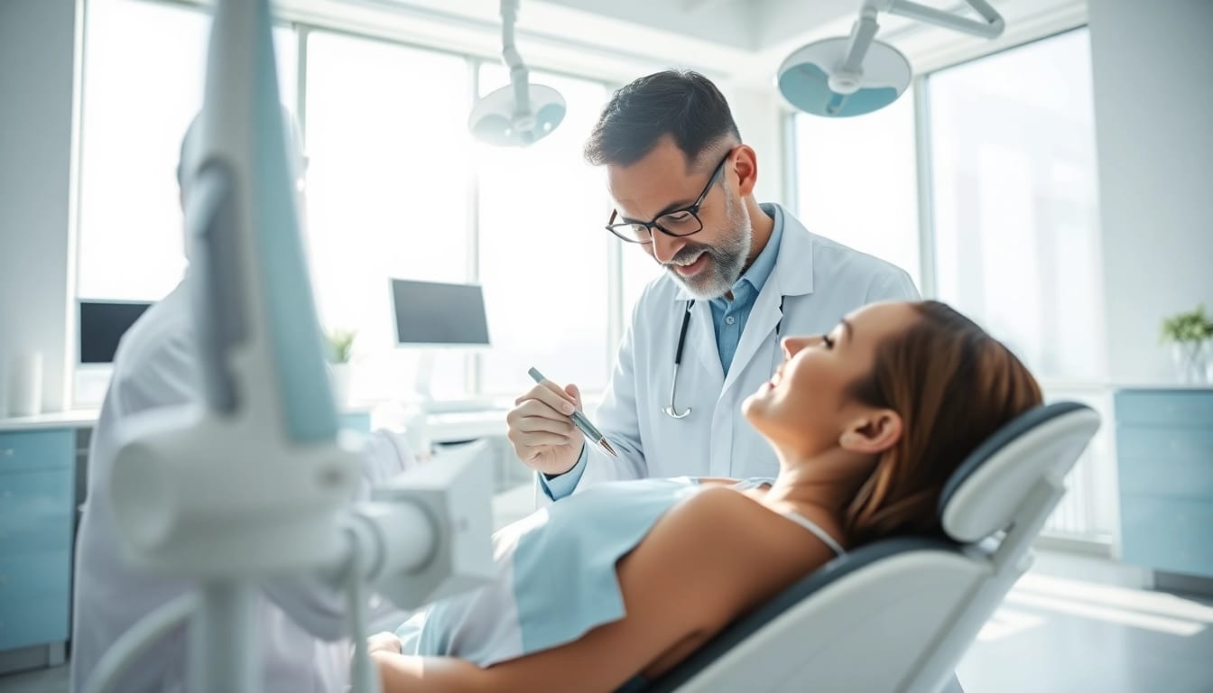 Transforming smiles at newsmilelife with a dental expert in a bright clinic setting.