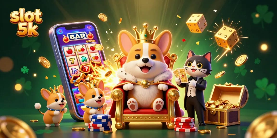 Spin the slots for big wins with slot 5k in a vibrant casino scene filled with jackpots and lucky symbols.