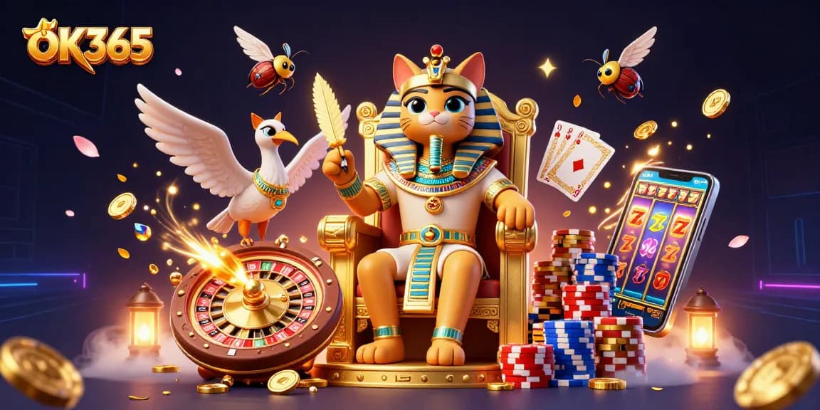 Experience the thrill of betting with OK365 in a vibrant, high-energy casino scene.