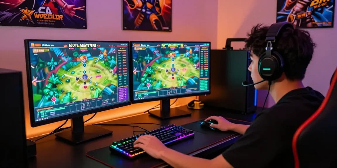 Engaged player enjoying the aviator game in a dynamic gaming setup.