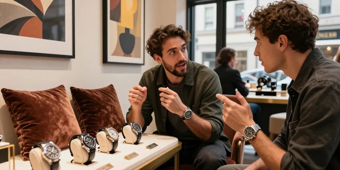 Showcase of super clone watches in an urban setting, highlighting luxury replica features.