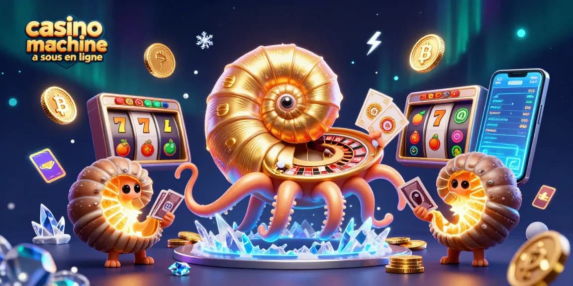 Jouez à la machine à sous en ligne avec cette illustration détaillée montrant des équipements de casino