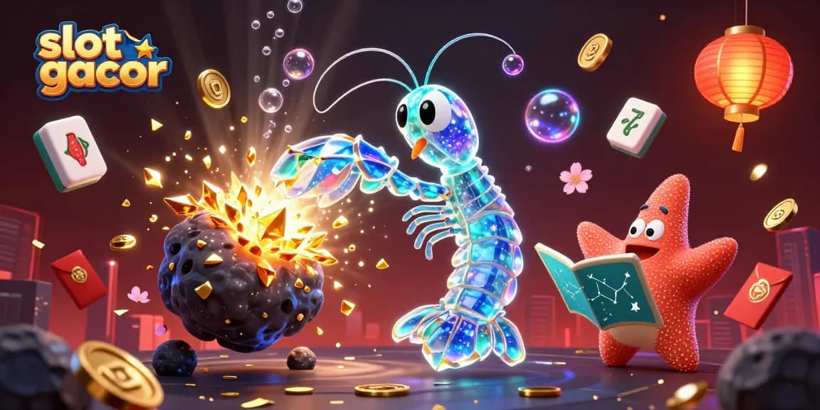 Gali kemenangan di slot gacor dengan ilustrasi samurai yang menghancurkan asteroid penuh simbol pembayaran!