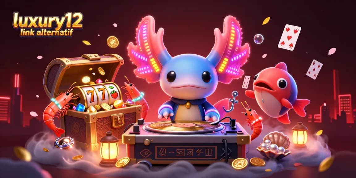 Experience excitement with luxury12 link alternatif's vibrant 3D casino scene featuring playful gaming elements.