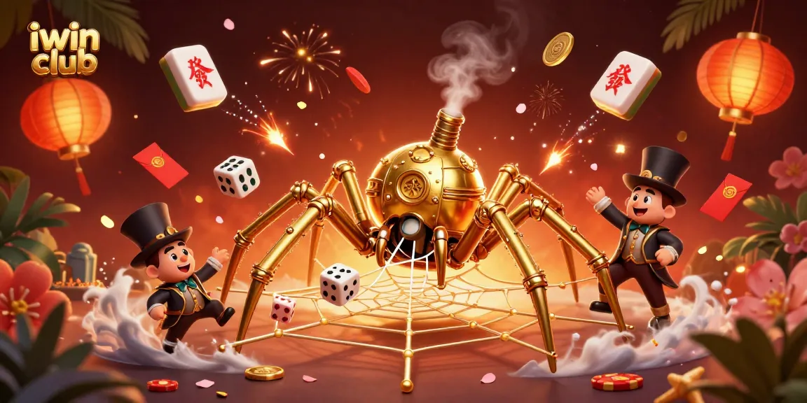 Experience thrilling gaming at iwin club with unique steampunk-themed 3D illustration.