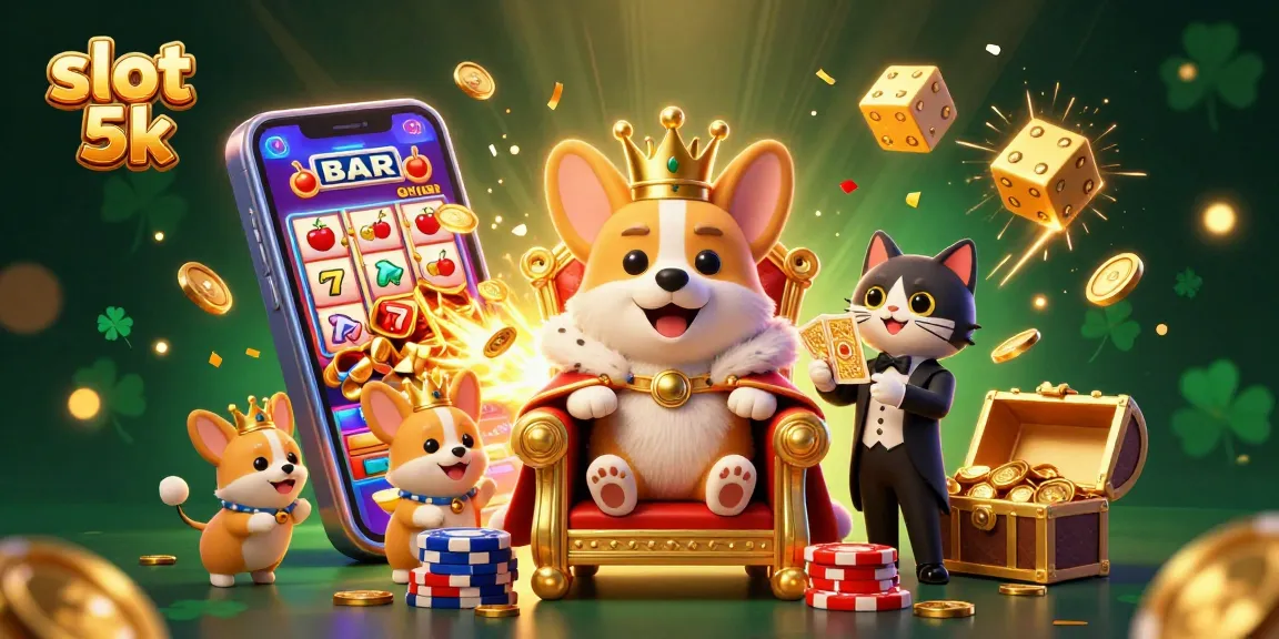 Spin the slots for big wins with slot 5k in a vibrant casino scene filled with jackpots and lucky symbols.