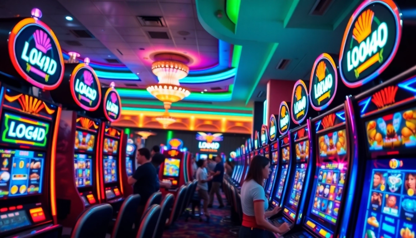 Bermain di kasino LOL4D dengan mesin slot yang cerah dan meriah.
