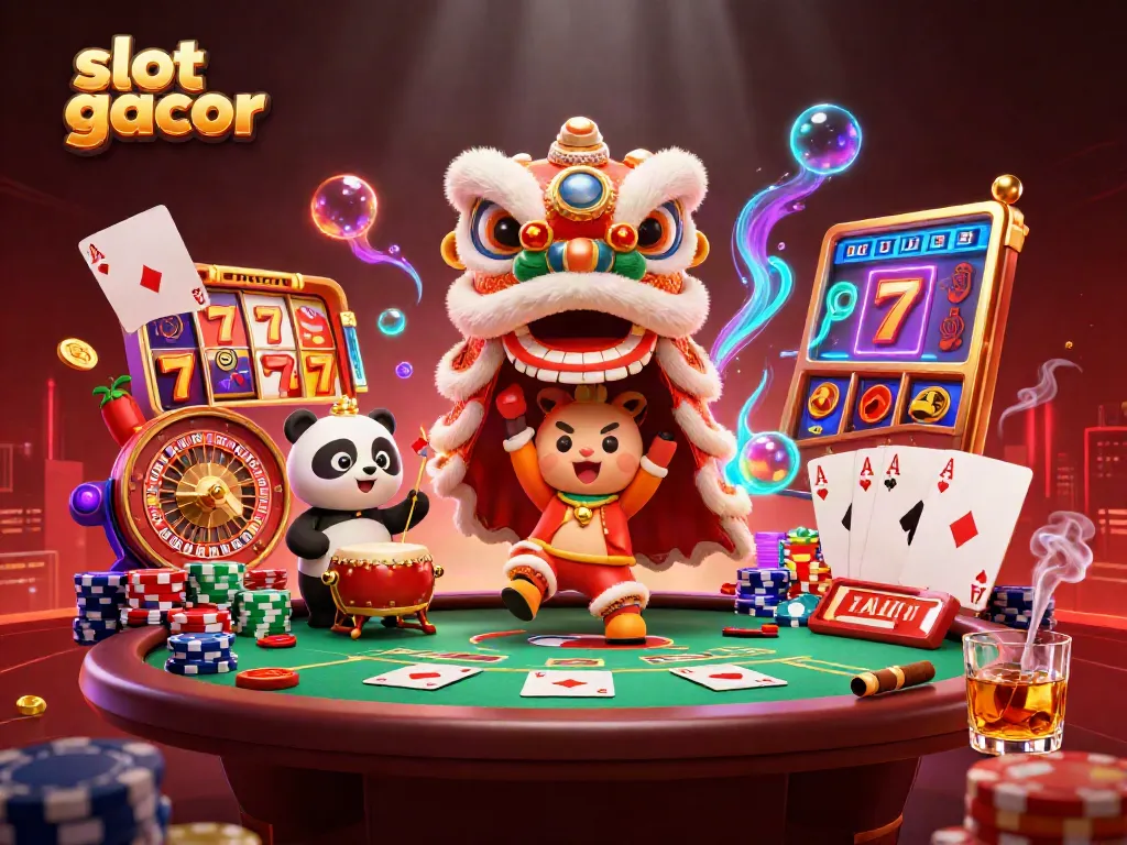 Engage with thrilling slot gacor action in a vibrant casino setting featuring animated characters.