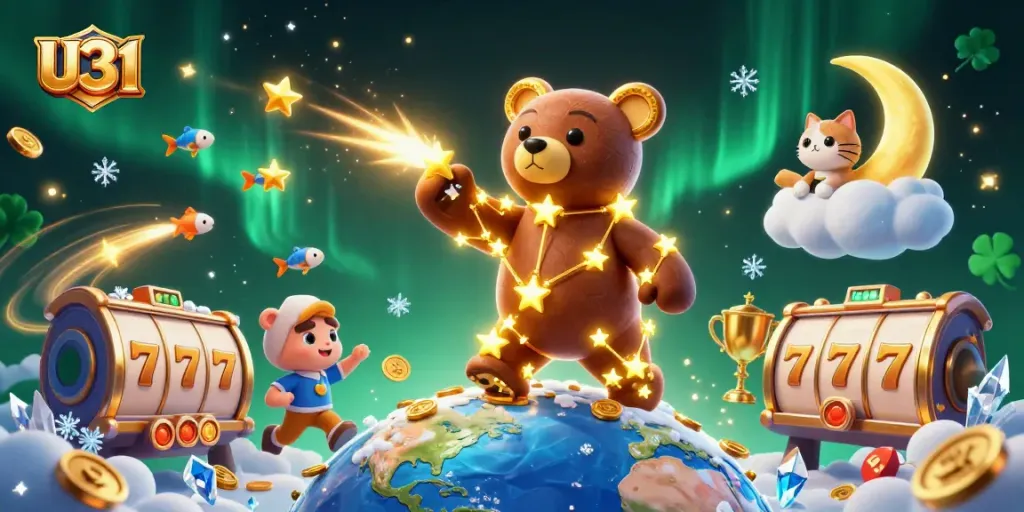 Experience U31's exciting slots with our dazzling 3D constellation bear and golden lock symbols.