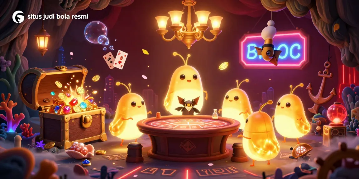 Bet on the best odds at situs judi bola resmi with our engaging 3D cartoon casino scene.