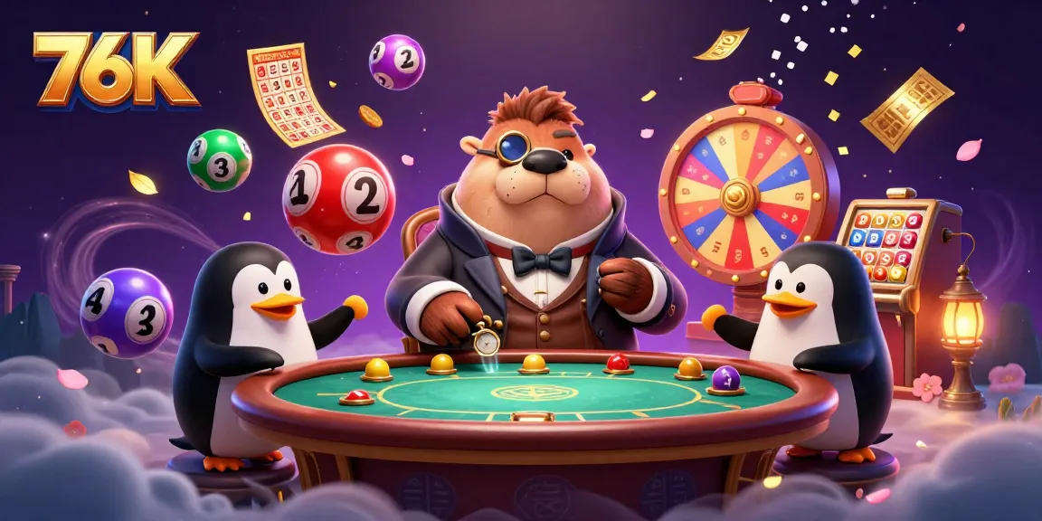 Engage in thrilling gameplay at 76K with lively characters and dynamic lottery elements.
