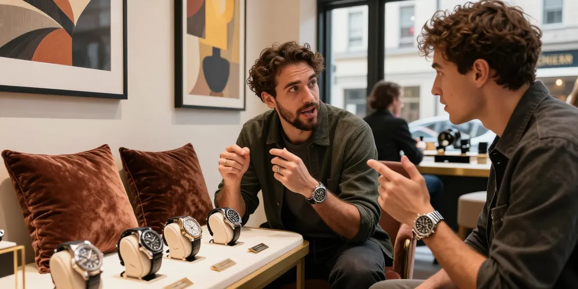 Showcase of super clone watches in an urban setting, highlighting luxury replica features.
