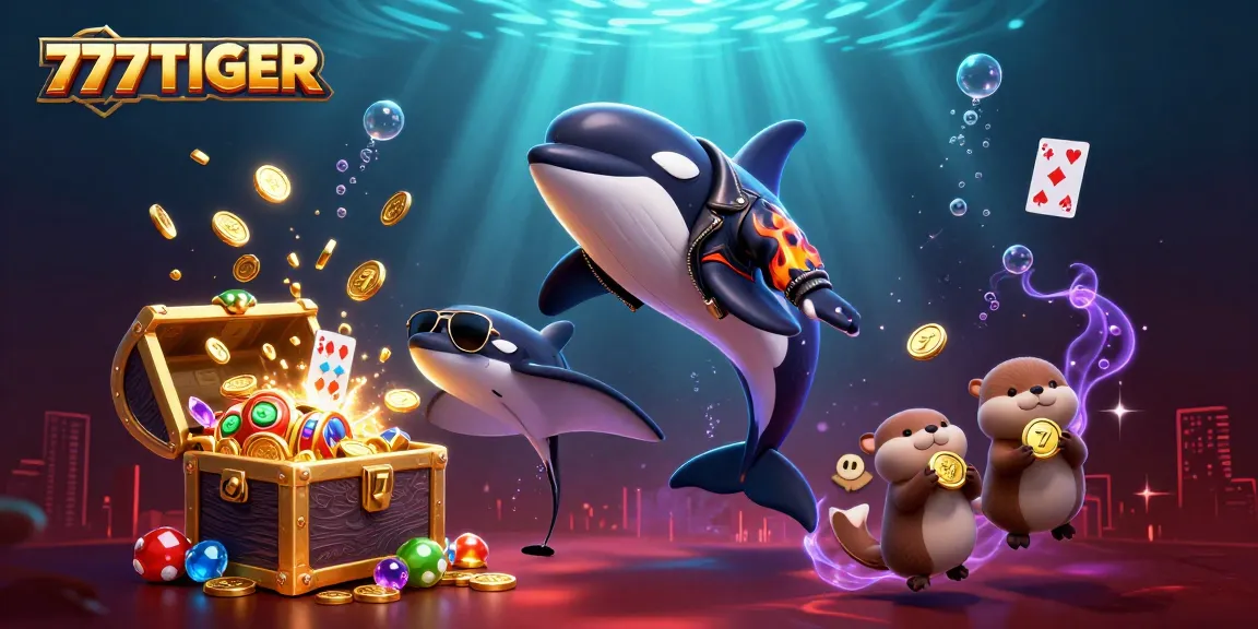 Experience thrilling gameplay at 777TIGER while enjoying vibrant casino elements in a dynamic scene.