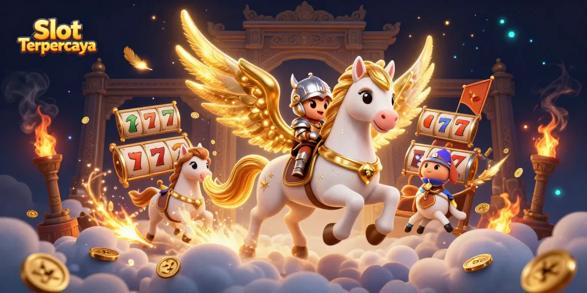 Join the excitement of Slot Terpercaya with a vibrant 3D casino scene filled with majestic characters and gaming elements.