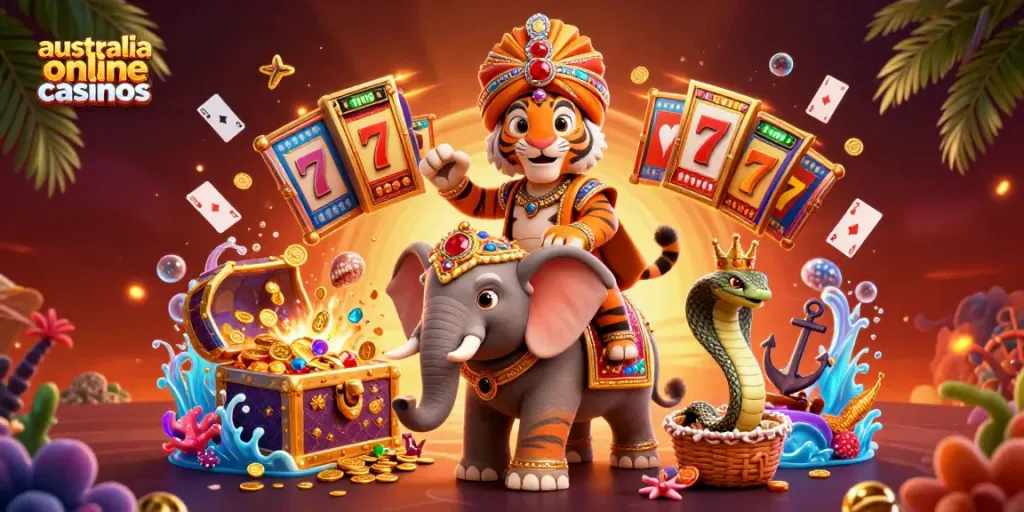 Experience thrilling adventures with australia online casinos featuring vibrant characters and rich gaming elements.