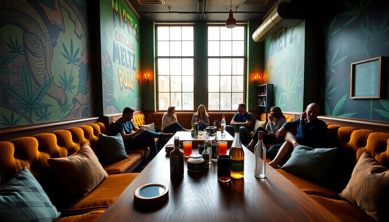 Experience the inviting atmosphere of Meltz Social Club Madrid: where friends enjoy cannabis culture together.