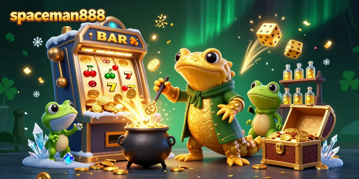 Experience the magic at spaceman888 with golden alchemist and jackpot excitement in a vibrant casino scene.