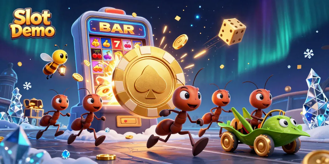 Spin the Slot Demo for thrilling wins with vibrant characters in a bustling casino set.