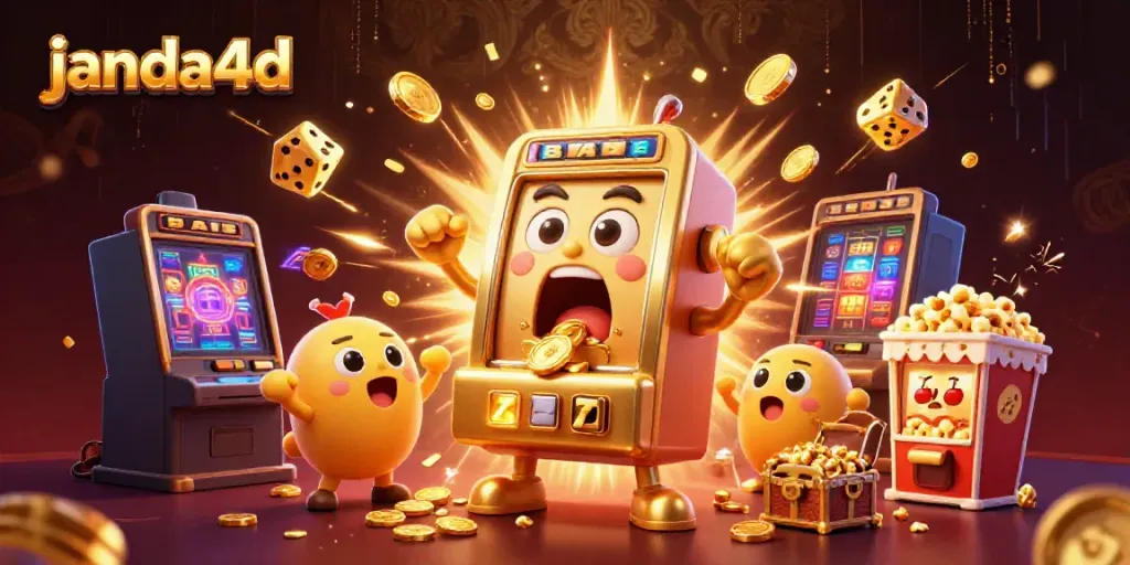 Janda4d jackpot ledakan koin dari mesin slot menghibur pemain slot dengan gembira.