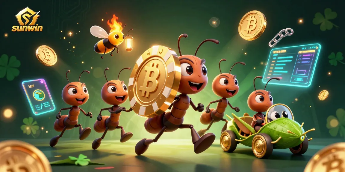 Experience thrilling wins at sunwin while ants execute a heist for a gigantic poker chip.