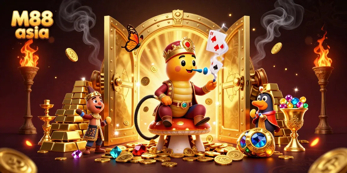 M88 asia captivates players with vibrant casino elements and enchanting illustration.