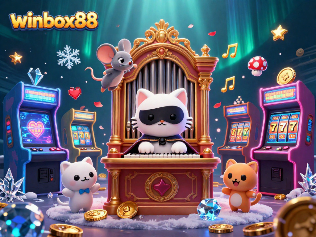 Experience thrilling gaming at winbox88 with vibrant 3D characters and dynamic casino elements.