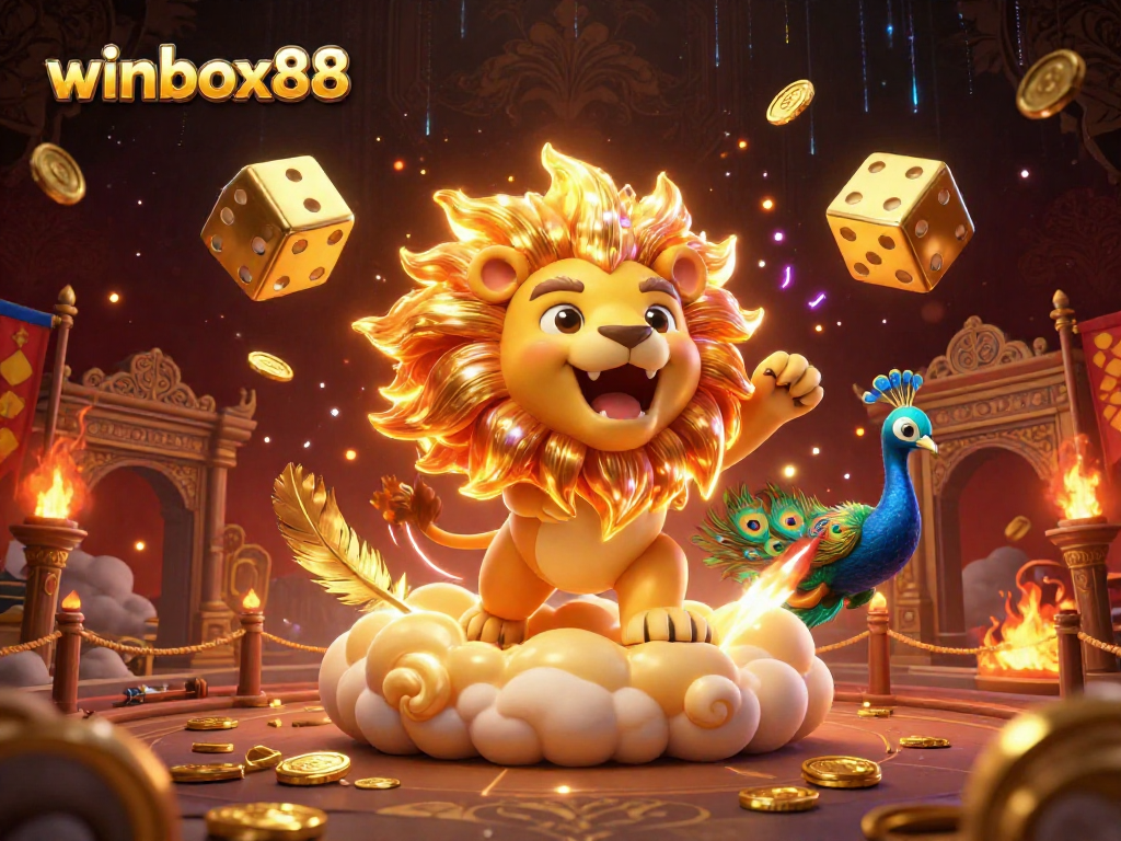 Experience the thrill of winbox88 as vibrant characters celebrate gambling in a cosmic casino.