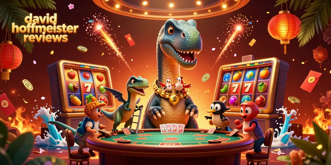 david hoffmeister reviews explore an engaging casino scene with playful dinosaurs and dynamic slot elements.