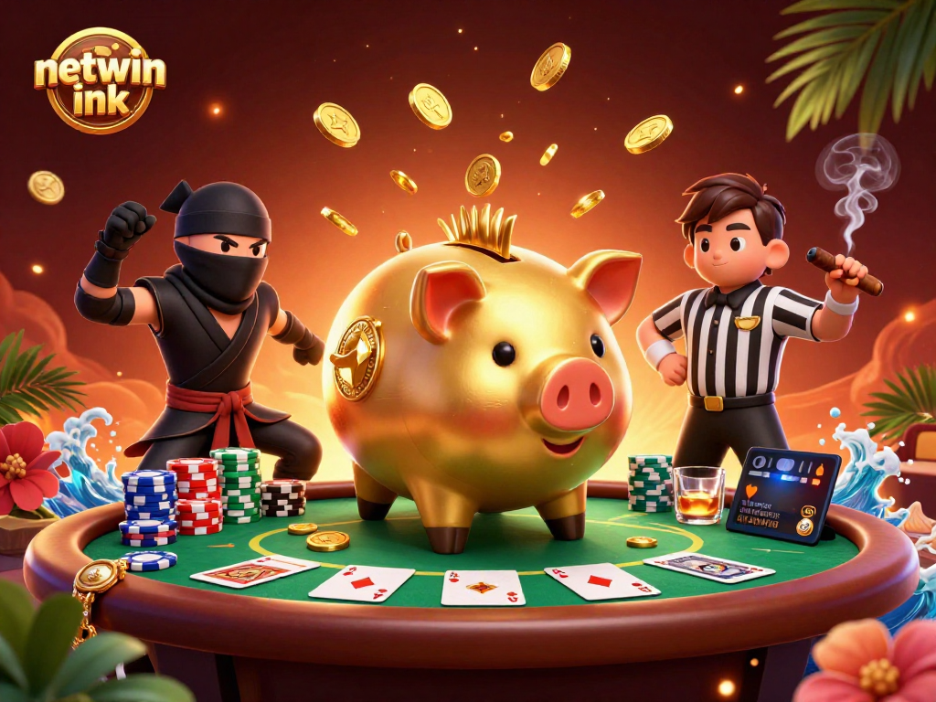 Experience high-stakes action with netwin ink in this vibrant, dynamic casino scene.