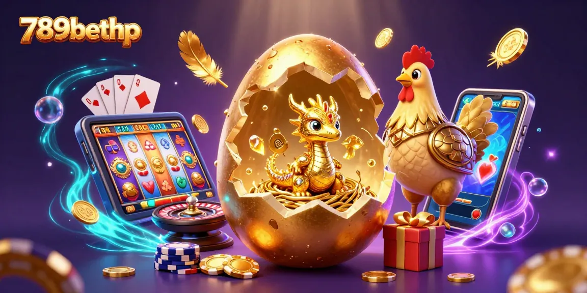 Experience gaming excitement with 789bethp's golden dragon and dazzling casino elements in a vibrant 3D scene.