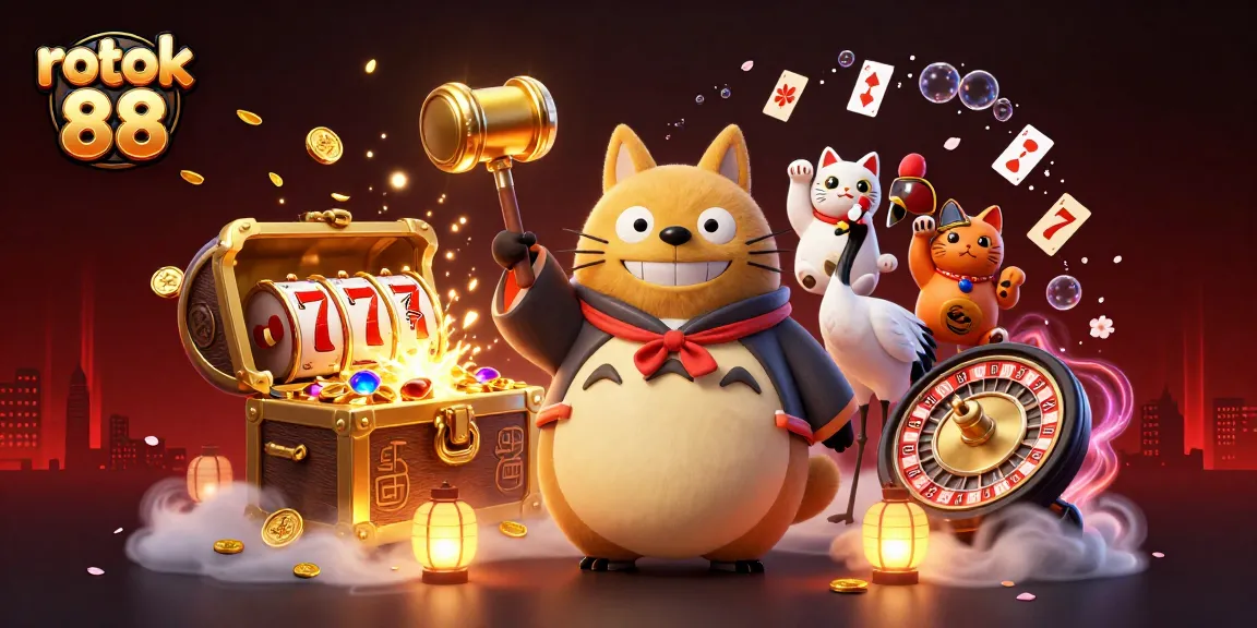Experience excitement at rokok 88 casino with cheerful tanuki and vibrant games in action.