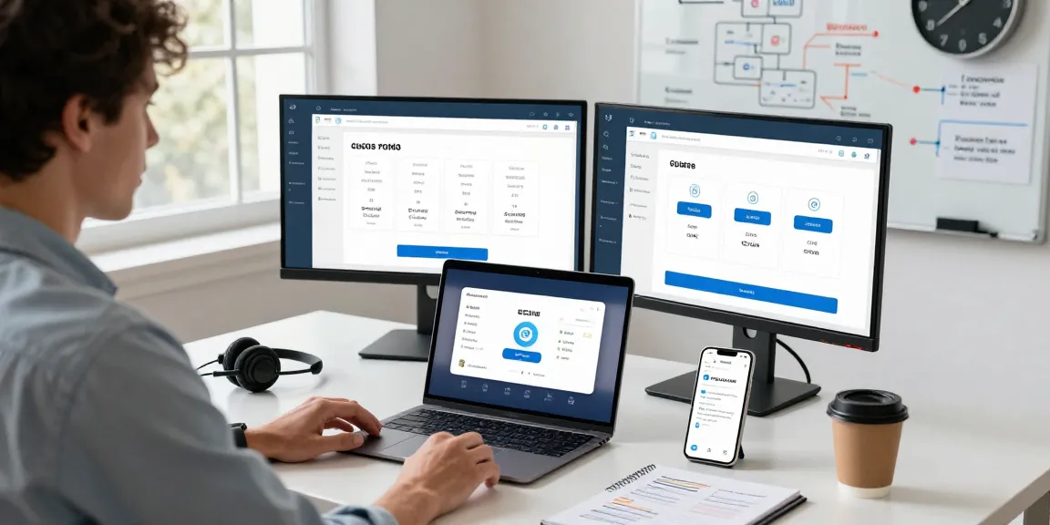 Second number call interface displayed on dual screens in a tech workspace.