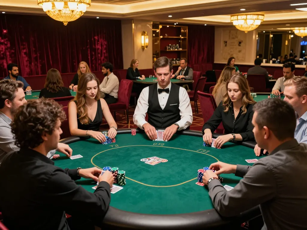 Players enjoying high-stakes poker in the best widget store casino, showcasing strategy and excitement.