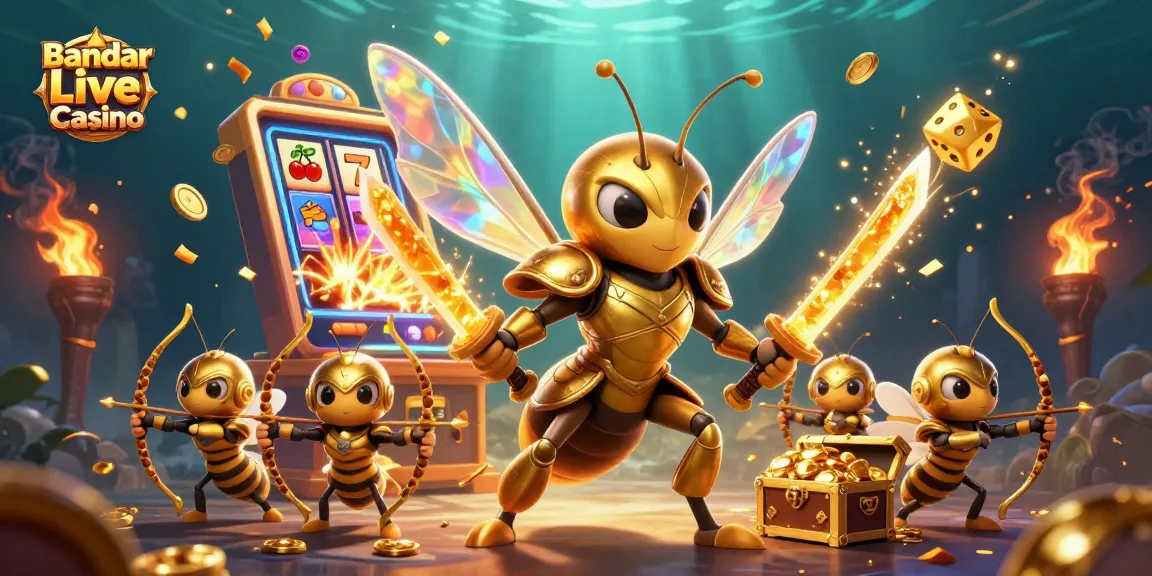 Engage with Bandar Live Casino's immersive gaming experience, featuring thrilling slot action and vibrant characters.