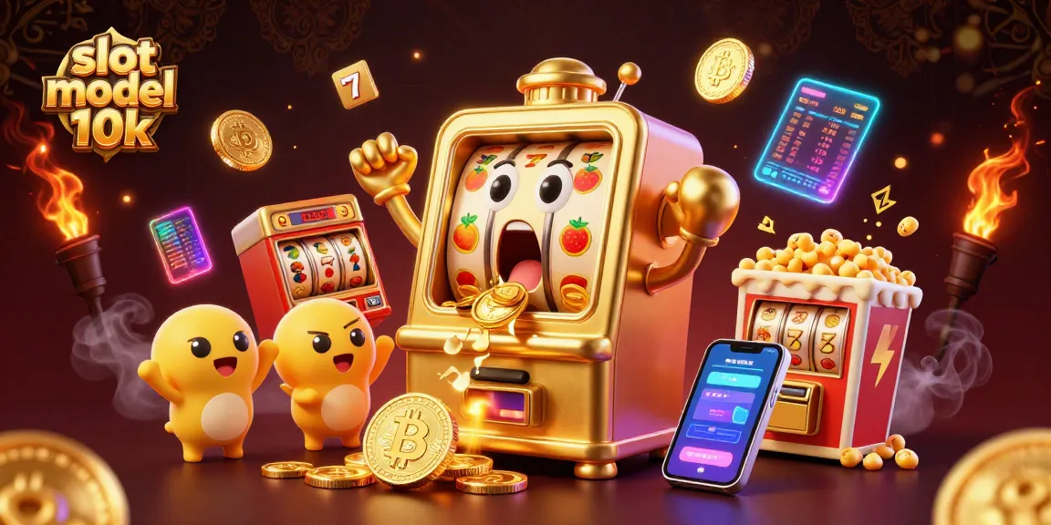Experience the thrill of slot modal 10k as golden coins shower from a jubilant slot machine.