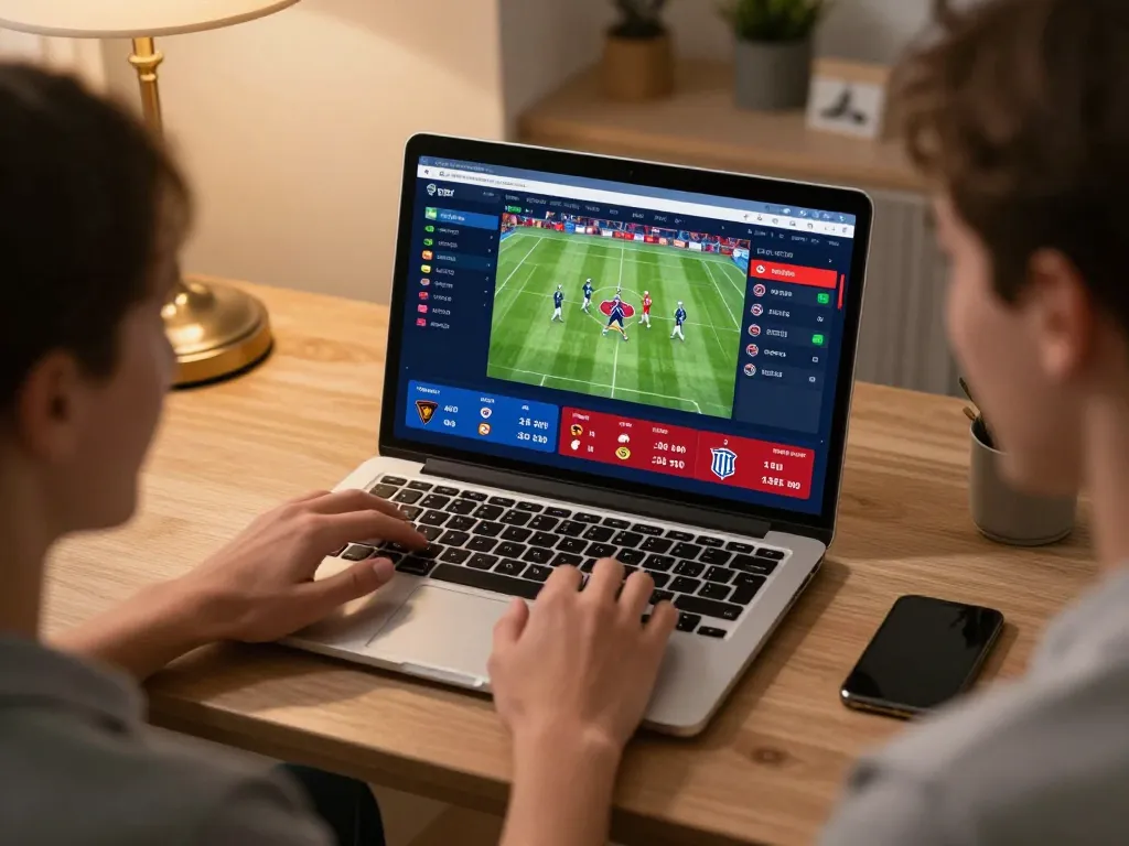 Sunwin sports betting excitement on laptop with live odds and team logos displayed