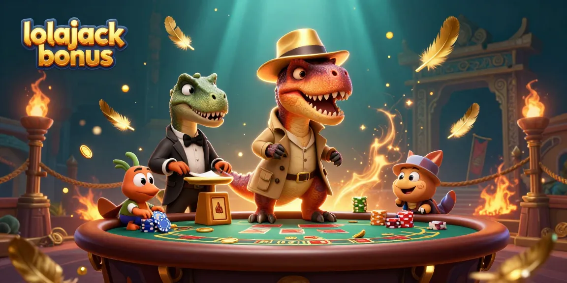 Experience the thrilling lolajack bonus at an extraordinary casino scene filled with dynamic gambling elements.